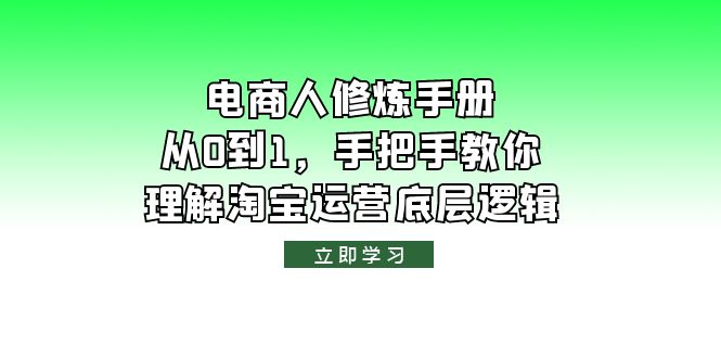 （6111期）电商人修炼·手册，从0到1，手把手教你理解淘宝运营底层逻辑插图