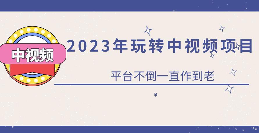 2023一心0基础玩转中视频项目：平台不倒，一直做到老【揭秘】插图