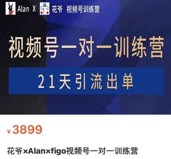 花爷×Alan×figo视频号训练营，带货，涨粉，直播，游戏，四大变现新方向，21天引流出单插图