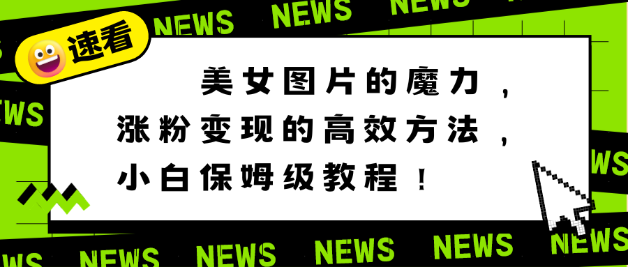 （8666期）美女图片的魔力，涨粉变现的高效方法，小白保姆级教程！插图