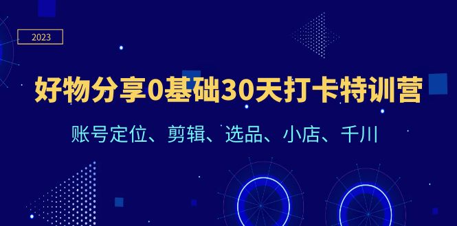 （6419期）好物分享0基础30天打卡特训营：账号定位、剪辑、选品、小店、千川插图