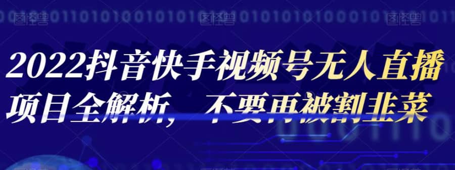 2022抖音快手视频号无人直播项目全解析，不要再被割韭菜插图