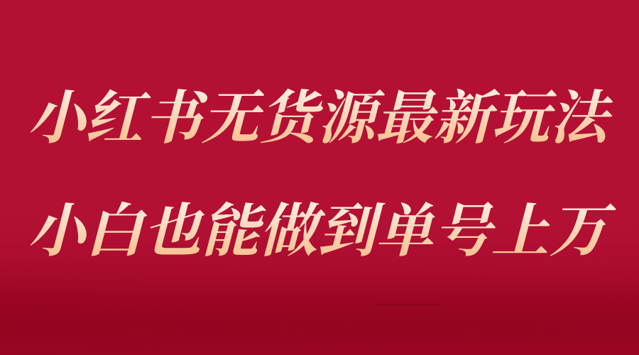 （5646期）小红书无货源zui新螺旋起号玩法，电商小白也能做到单号上万（收费3980）插图