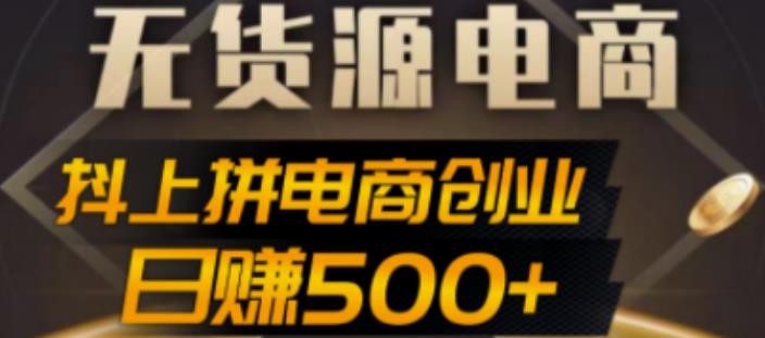 抖上拼无货源电商创业项目、外面收费12800，日赚500+的案例解析参考插图