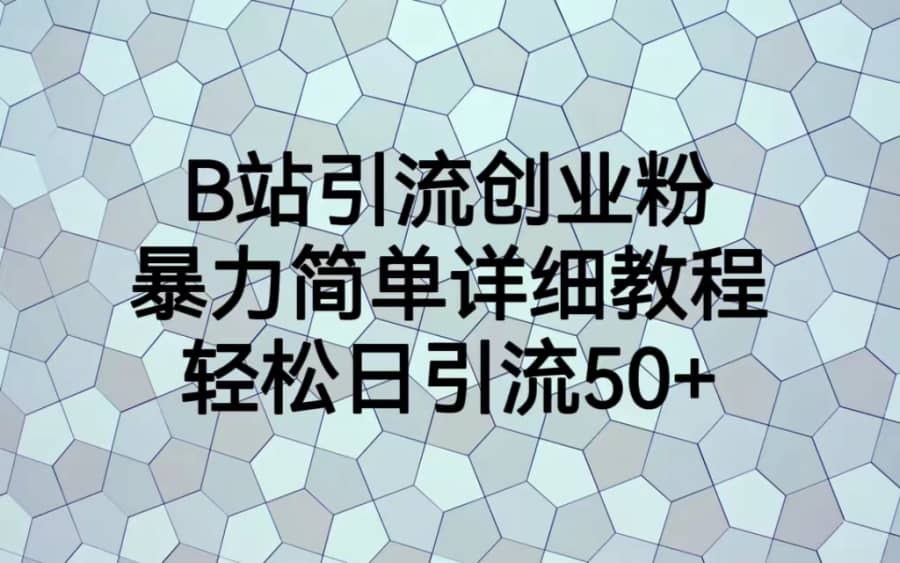 （6639期）B站引流创业粉，暴力简单详细教程，轻松日引流50+插图