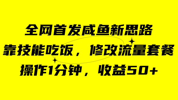 （7508期）咸鱼冷门新玩法，靠“技能吃饭”，修改流量套餐，操作1分钟，收益50+插图