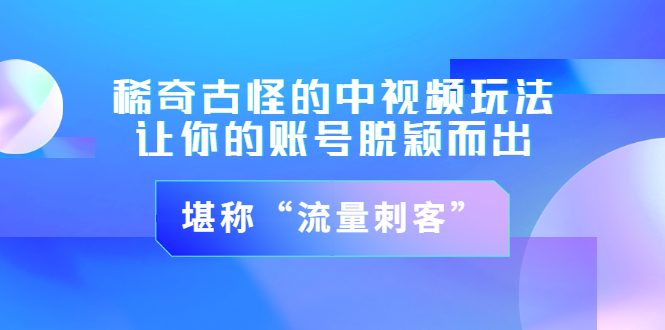 （3159期）稀奇古怪的中视频玩法，让你的账号脱颖而出，堪称“流量刺客”（图文+视频)插图