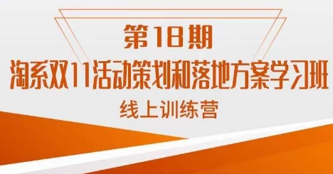 南掌柜·淘系双11活动策划和落地方案线上课18期插图