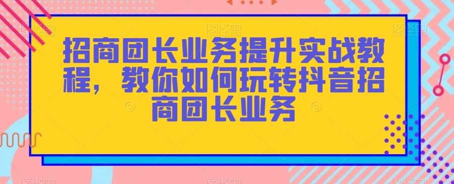 招商团长业务提升实战教程，教你如何玩转抖音招商团长业务插图