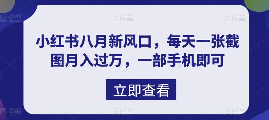 （6851期）八月新风口，小红书虚拟项目一天收入1000+，实战揭秘插图