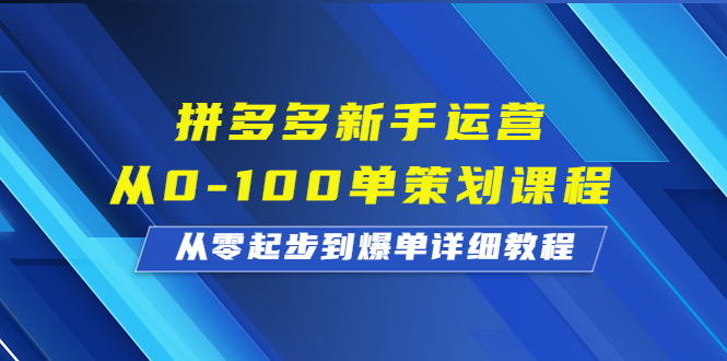 （6920期）拼多多新手运营从0-100单策划课程，从零起步到爆单详细教程插图