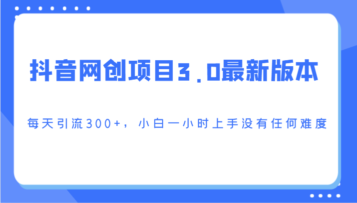 抖音网创项目3.0zui新版本，每天引流300+，小白一小时上手没有任何难度插图