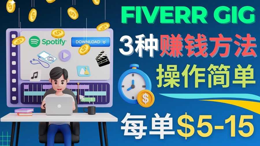 （4495期）每5分钟赚5美元，日赚100美元，3种简单的Fiverr赚钱技巧插图