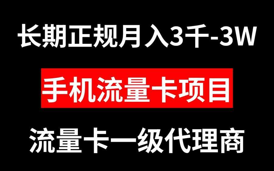 （8311期）手机流量卡代理月入3000-3W长期正规项目插图