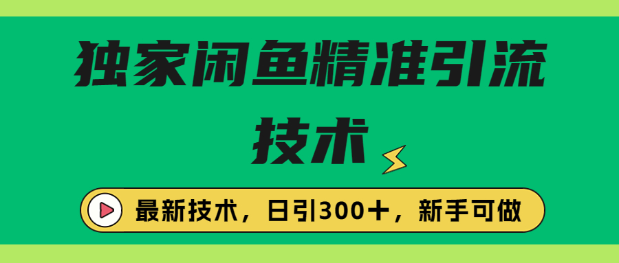 （6635期）独家闲鱼引流技术，日引300＋实战玩法插图