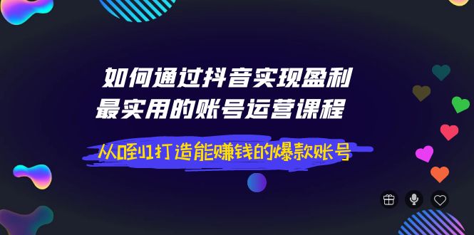 （3777期）如何通过抖音实现盈利，zui实用的账号运营课程 从0到1打造能赚钱的爆款账号插图