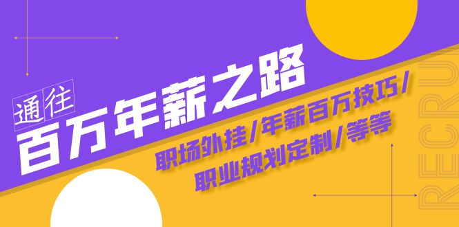 通往百万年薪之路·陪跑训练营：职场外挂/年薪百万技巧/职业规划定制/等等插图