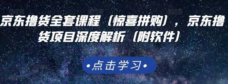 京东撸货全套课程（惊喜拼购），京东撸货项目深度解析（附软件）插图