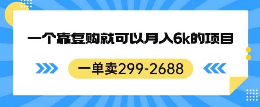 一单卖299-2688，一个靠复购就可以月入6k的暴利项目【揭秘】插图