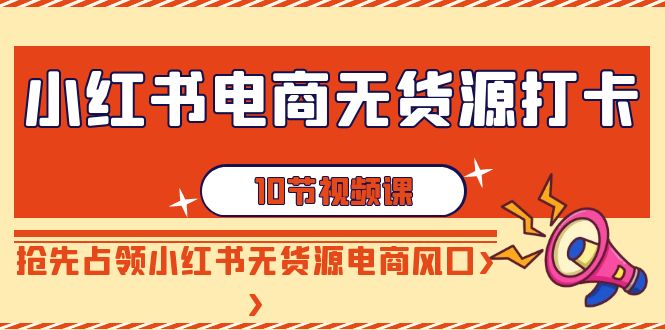 小红书电商无货源打卡，抢先占领小红书无货源电商风口（10节课）插图