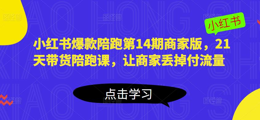 小红书爆款陪跑第14期商家版，21天带货陪跑课，让商家丢掉付流量插图