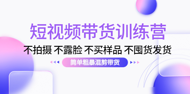 （4260期）短视频带货训练营：不拍摄 不露脸 不买样品 不囤货发货 简单粗暴混剪带货插图