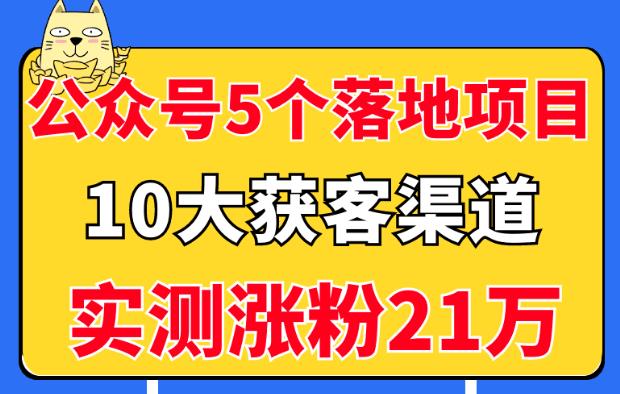 公众号5个月入过万的落地项目，10大获客渠道，实测涨粉21万！插图