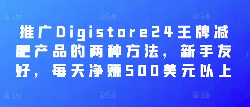 推广Digistore24王牌减肥产品的两种方法，新手友好，每天净赚500美元以上插图