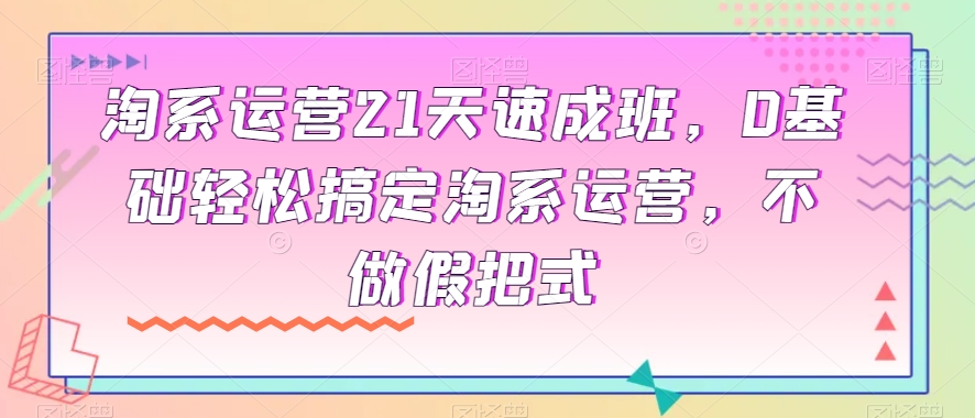 淘系运营21天速成班，0基础轻松搞定淘系运营，不做假把式插图