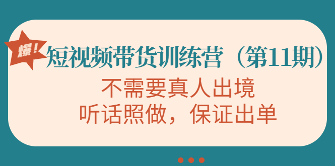 （4015期）短视频带货训练营（第11期），不需要真人出境，听话照做，保证出单插图