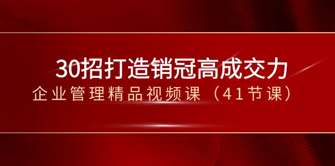 30招打造销冠高成交力-企业管理精品视频课（41节课）插图