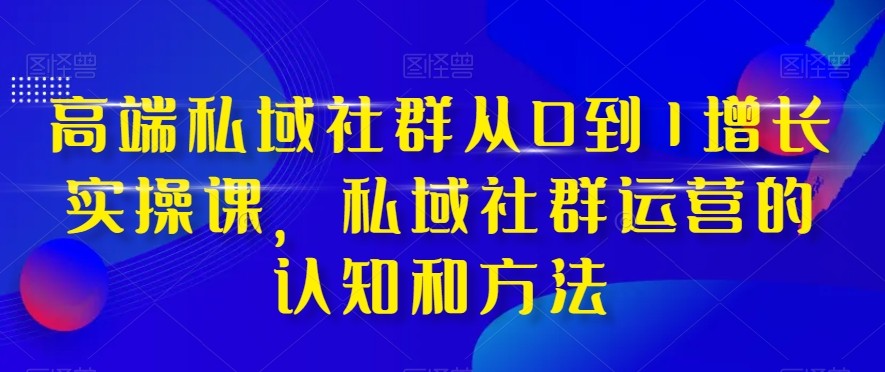 高端私域社群从0到1增长实战课，私域社群运营的认知和方法（37节课）插图