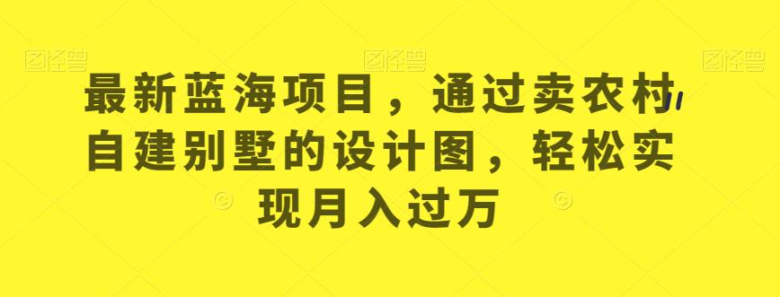 zui新蓝海项目，通过卖农村自建别墅的设计图，轻松实现月入过万【揭秘】插图