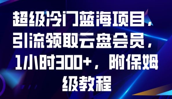 超级冷门蓝海项目，引流领取云盘会员，1小时300+，附保姆级教程插图