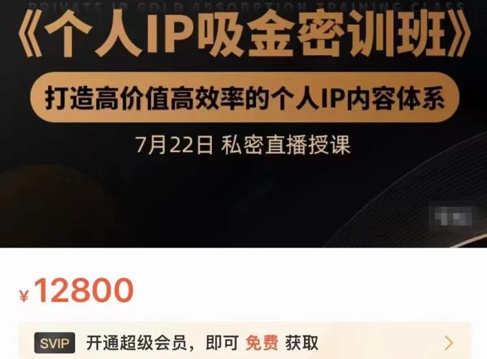 桔子会个人IP吸金密训班，打造高价值高效率的个人IP内容体系（价值12800元）插图