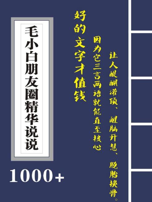 （2803期）毛小白内容合集《朋友圈说说精华1000+》好的文字才值钱（第1部+2部）插图1