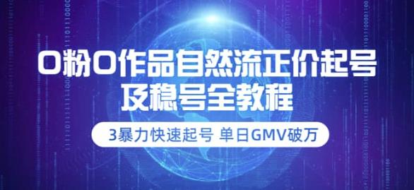 0粉0作品自然流正价起号及稳号全教程：3暴力快速起号单日GMV破万-价值2980插图