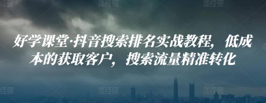 好学课堂·抖音搜索排名实战教程，低成本的获取客户，搜索流量精准转化插图