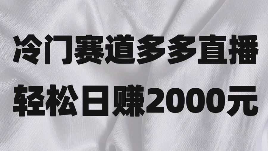 冷门赛道拼多多直播项目，简单念稿子，日收益2000＋插图