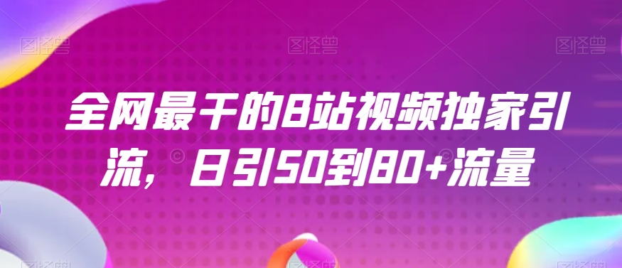 全网zui干的B站视频独家引流，日引50到80+流量【揭秘】插图