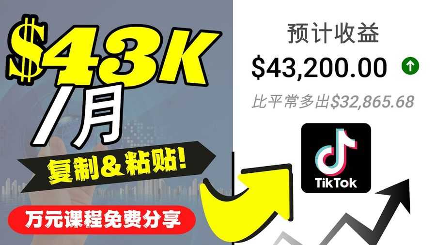 （4371期）2022抖音国际版Tiktok赚钱项目：每天上传一个视频就轻松月入$43200插图