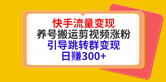 （4007期）快手流量变现，养号搬运剪视频涨粉，引导跳转群变现日赚500+插图