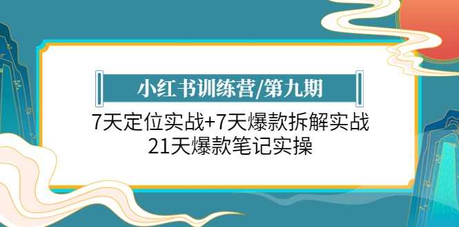 （6016期）小红书训练营/第九期：7天定位实战+7天爆款拆解实战，21天爆款笔记实操插图