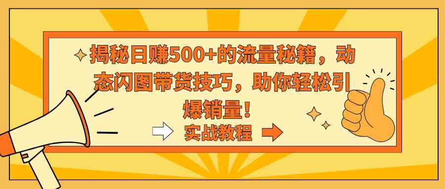 （9058期）揭秘日赚500+的流量秘籍，动态闪图带货技巧，助你轻松引爆销量！插图