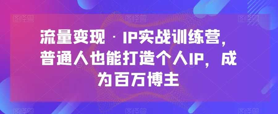 流量变现·IP实战训练营，普通人也能打造个人IP，成为百万博主插图