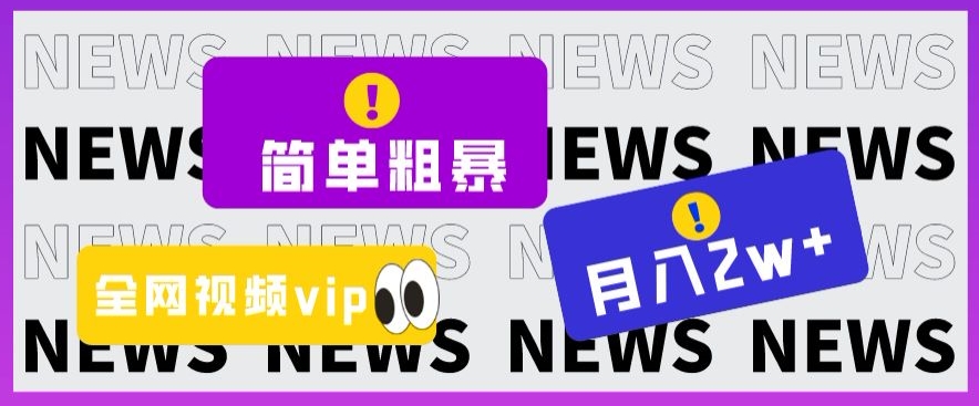 简单粗暴零成本，高回报，全网视频VIP掘金项目，月入2万＋【揭秘】插图