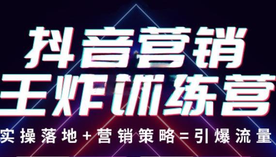 抖音营销王炸训练营，实操落地+营销策略=引爆流量 价值8960元插图