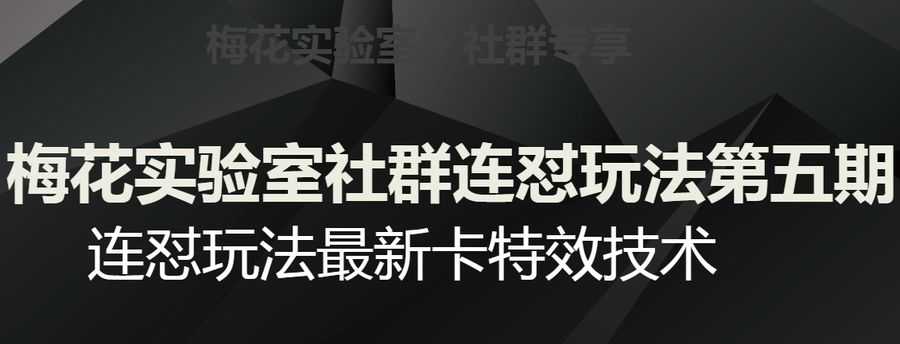 梅花实验室社群连怼玩法第五期，视频号连怼玩法zui新卡特效技术插图