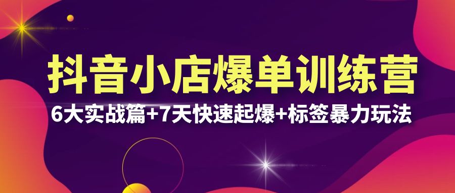 （6348期）抖音小店爆单训练营VIP线下课：6大实战篇+7天快速起爆+标签暴力玩法(32节)插图