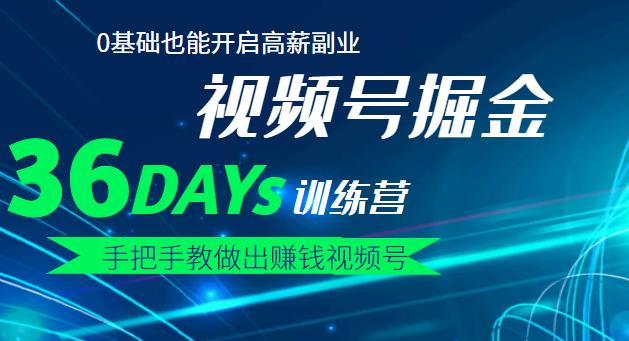 【视频号掘金营】36天手把手教做出赚钱视频号，0基础也能开启高薪副业！插图